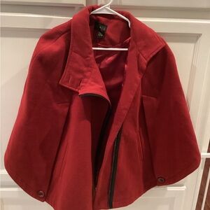 IMAN Bold Red Women's Cape Coat
